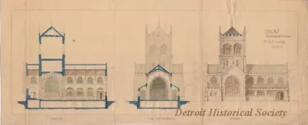 Drawing, Architectural - Sketches No. 2 
for the Church of the Epiphany [Trinity Episcopal Church] 
for Jas. E. Scripps, Esqr.