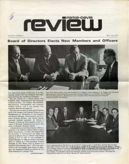Newsletter - Parke-Davis Review, vol. 31, no. 4, May-June 1974