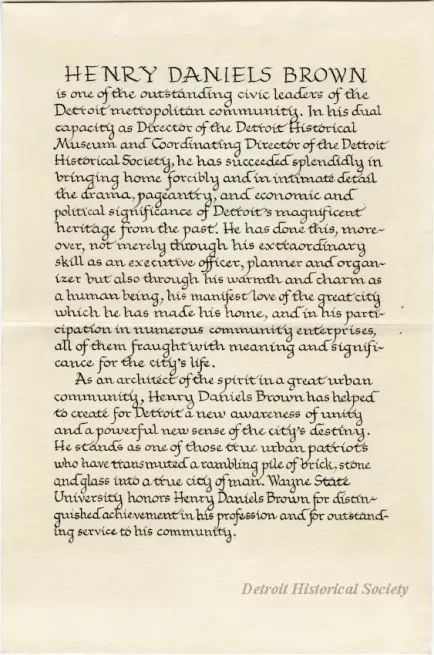 Certificate - Honorary Doctor of Humanities Certificate
