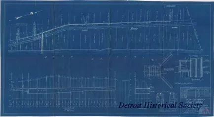 Blueprint - Plan and Profile of Storm Sewer in Lake Shore Road,
Village of Grosse Pointe Shores