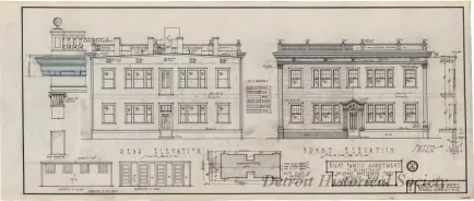 Drawing, Architectural - Eight Family Apartment Building 
to be Erected at No. 25 & 27 Nineteenth Street, Detroit, Mich.