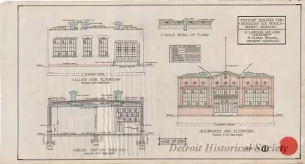 Drawing, Architectural - Factory Building for American Die Works, Detroit, Michigan;
East Side Elevation, West Side Elevation