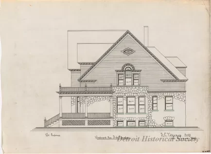 Drawing, Architectural - Front Elevation,
Woodward Ave. Side Elevation