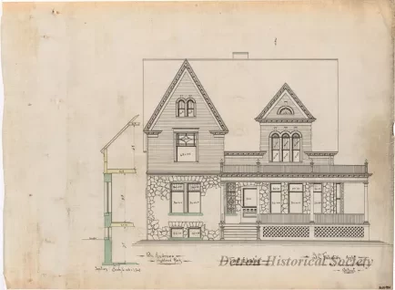 Drawing, Architectural - Front Elevation,
Woodward Ave. Side Elevation