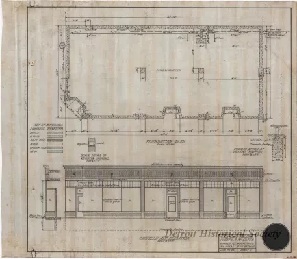 Drawing, Architectural - Foundation Plan,
Canfield Ave. Elevation