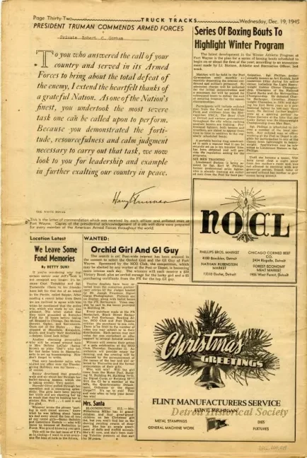 Newspaper - Truck Tracks