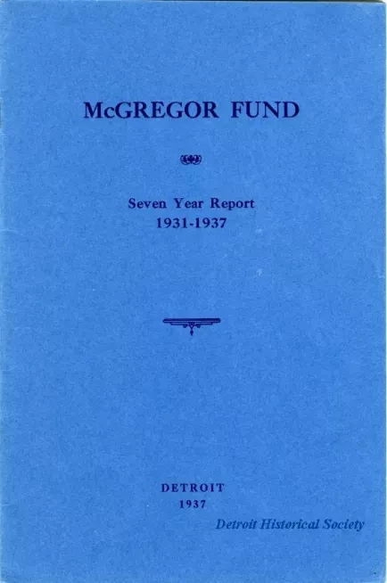 Report - McGregory Fund Seven Year Report 1931-1937