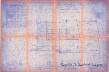 Blueprint - Basement Plan,
The Roostertail, Detroit, Wayne County, Michigan
