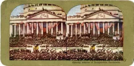 Stereograph - Opening Address of Inauguration Ceremonies