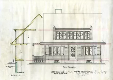 Drawing, Architectural - Front Elevation,
Woodward Ave. Side Elevation