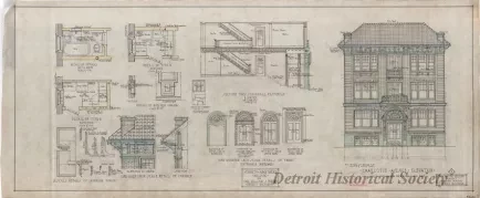 Drawing, Architectural - Thirty Apartment Building for Mr. William J. Burns, Detroit, Michigan