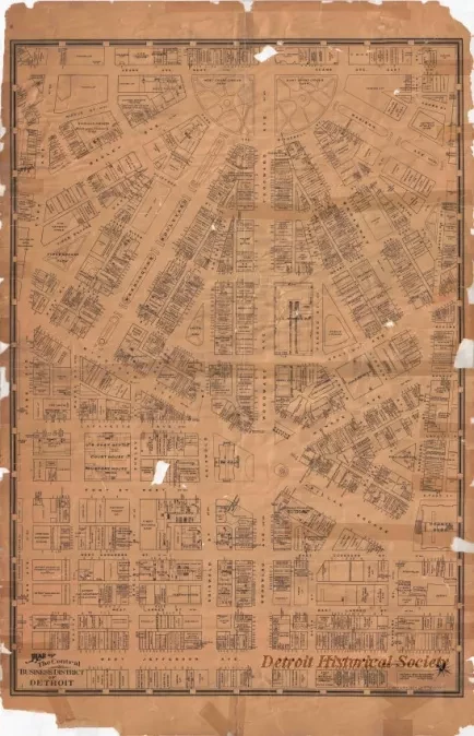 Map - Map of the Central Business District of Detroit