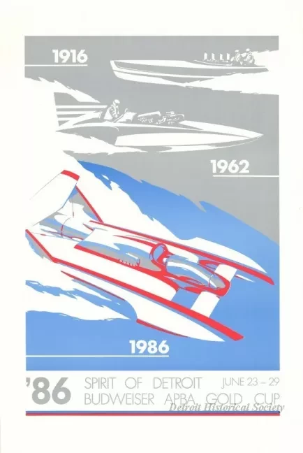 Poster - '86 Spirit of Detroit Budweiser APBA Gold Cup