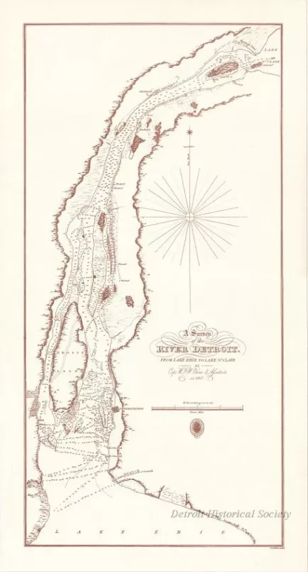 Chart, Navigational - A Survey of the River Detroit from Lake Erie to Lake St. Clair