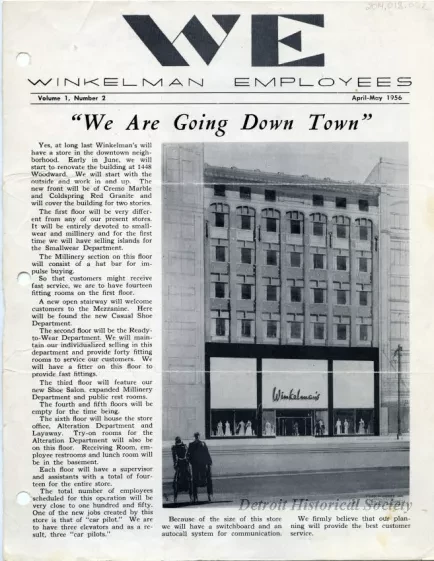 Newsletter - WE Winkelman Employees, Vol. 1, No. 2
April - May, 1956
