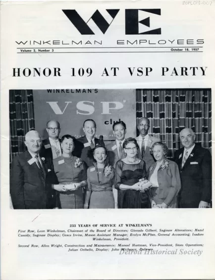 Newsletter - WE Winkelman Employees, Vol. 2, No. 3
October 18, 1957