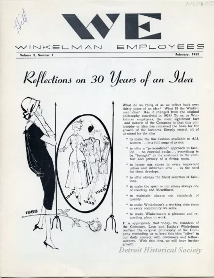 Newsletter - WE Winkelman Employees, Vol. 3, No. 1
February, 1958