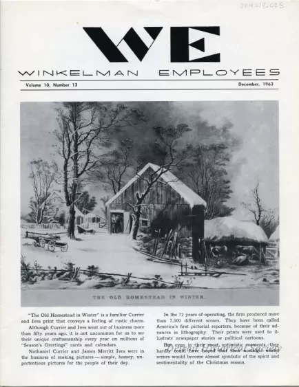 Newsletter - WE Winkelman Employees, vol. 10, no. 13
December, 1963