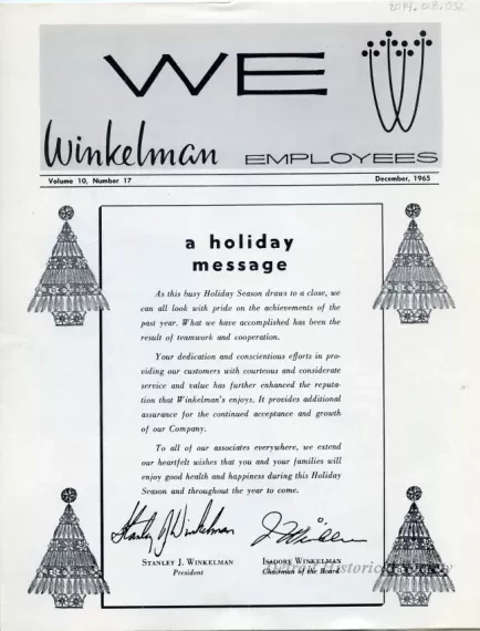 Newsletter - WE Winkelman Employees, vol. 10, no. 17
December, 1965