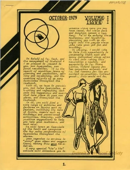 Newsletter - Vol. 1, no. 1
October, 1979