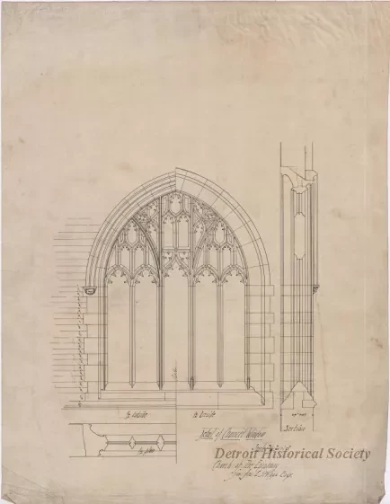 Drawing, Architectural - Detail of Chancel Window, Church of the Epiphany [Trinity Episcopal Church] for Jas. E. Scripps, Esqr.