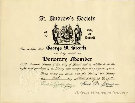 Certificate, Membership