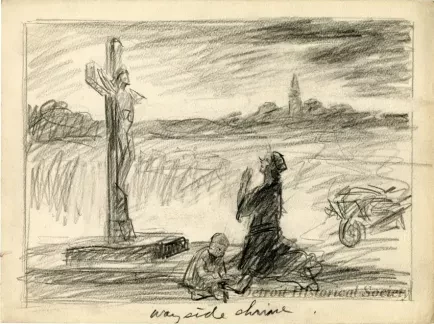 Drawing - Wayside Shrine