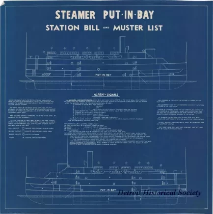 Blueprint - Steamer Put-In-Bay Station Bill and Muster List
