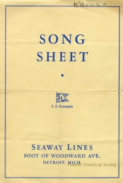 Music, Sheet - Song Sheet, S.S. Georgian