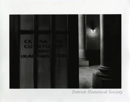 Print, Photographic - Michigan Central Train Depot, "Canada Customs and Immigration"