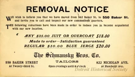 Postcard - Removal Notice