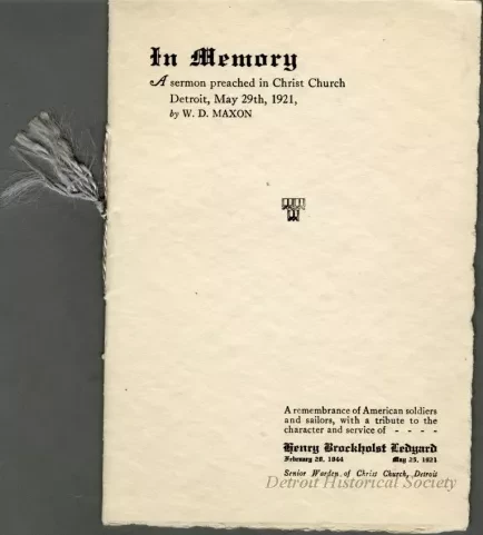 Sermon - In Memory