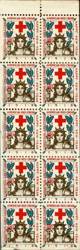 Stamp - Ten Red Cross Christmas Seals