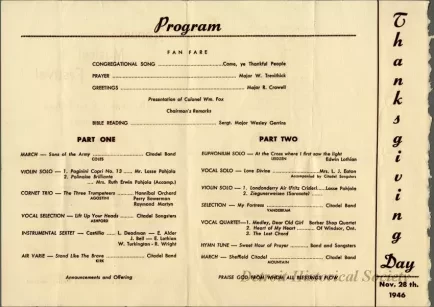 Program, Concert