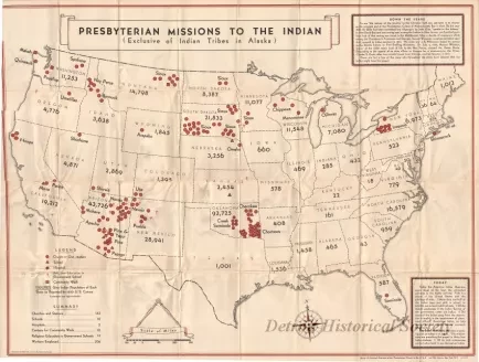 Map - Presbyterian Missions to the Indian
(Exclusive of Indian Tribes in Alaska)