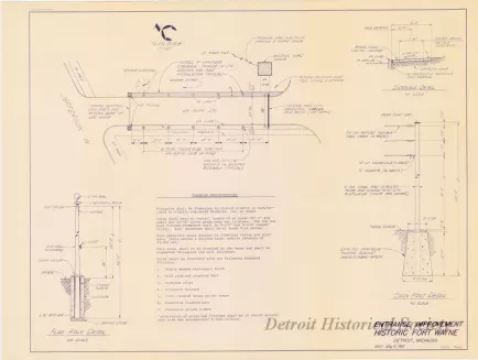 Blueprint - Entrance Improvement, Historic Fort Wayne.
