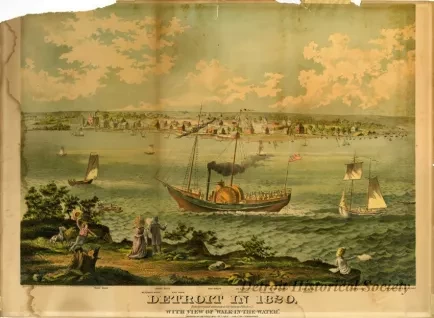 Lithograph - Detroit in 1820