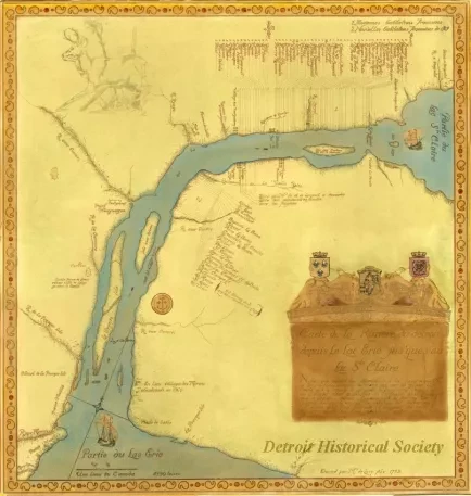 Map - Carte de La Riviere du detroit depuis Le Lac Erie jus'ques au Lac Ste Claire [Map of the Detroit River from Lake Erie up to Lake St. Claire]
