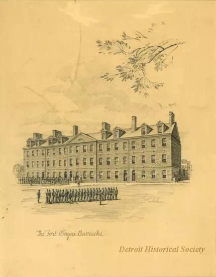 Drawing - The Fort Wayne Barracks