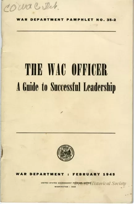 Pamphlet - The WAC Officer: A Guide to Successful Leadership