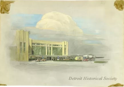 Painting - Detroit City Airport Terminal