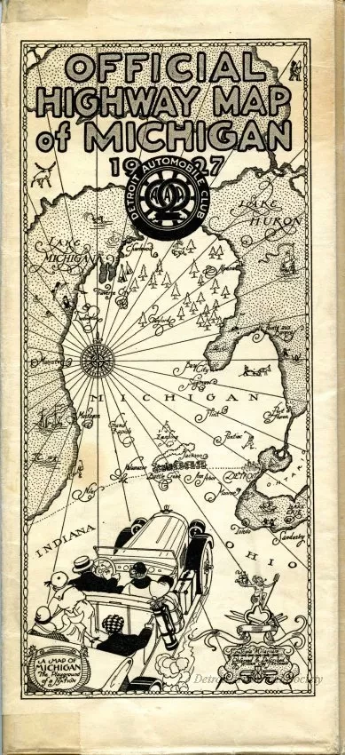 Map - Official Highway Map of Michigan, 1927