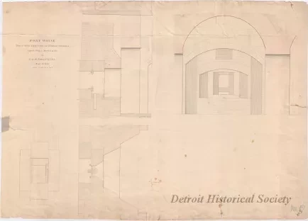 Drawing, Architectural - Fort Wayne,
Plan of Stone Embrasure for Flanking Casemates