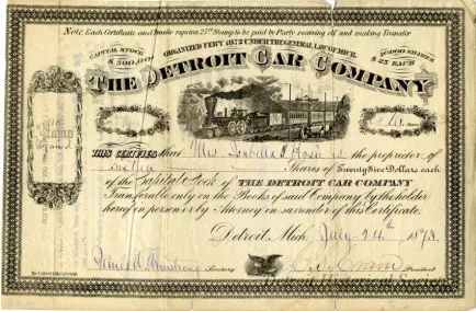Certificate, Stock