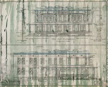 Drawing, Architectural - Dix Ave. Elevation,
Waterman St. Elevation