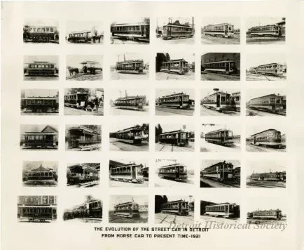 Print - The Evolution of the Street Car in Detroit Frome Horse Car to Present Time-1921