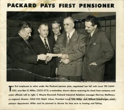 Poster - Packard Pays First Pensioner