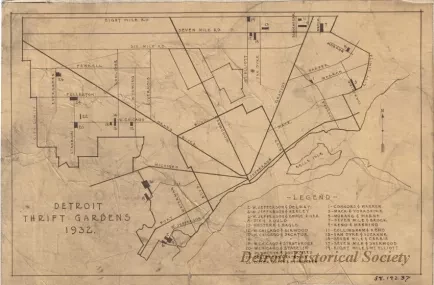 Blueprint - Detroit Thrift Gardens, 1932