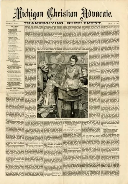 Newspaper - Michigan Christian Advocate,
Thanksgiving Supplement