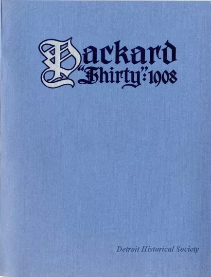 Catalog - Packard "Thirty": 1908